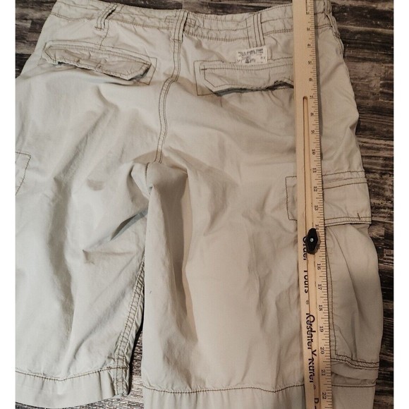 Vintage Polo Jeans Co Ralph Lauren Safari Utility Cargo Tan‎ Mens Shorts Size 34 - Picture 6 of 9